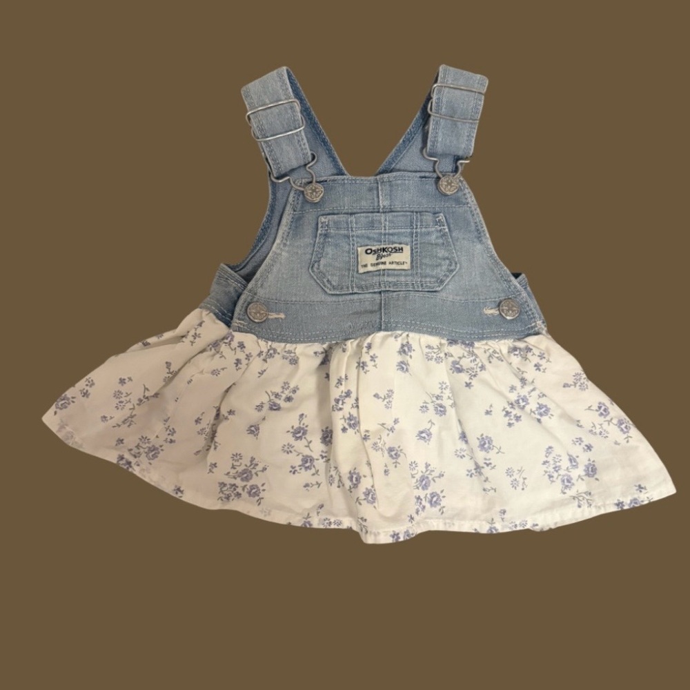 OshKosh B’gosh Denim Floral Overall Dress | Baby Girl 3 Months